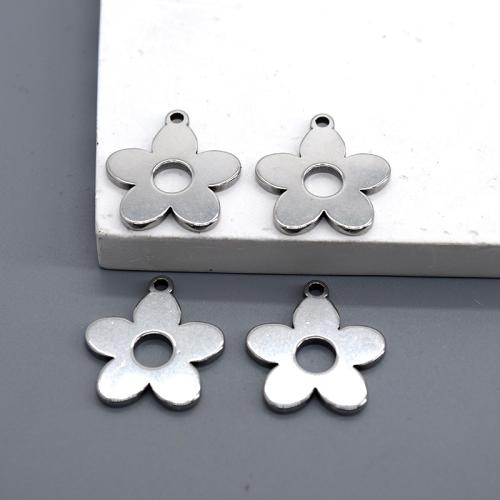 Stainless Steel Flower Pendant, 304 Stainless Steel, DIY, original color 