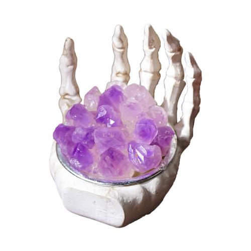 Amethyst Dekoration, mit Harz, Hand, Design für Halloween & für Zuhause und Büro, 55x60mm, verkauft von PC