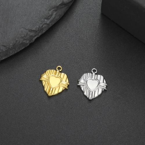 Stainless Steel Heart Pendants, 304 Stainless Steel, plated, DIY 