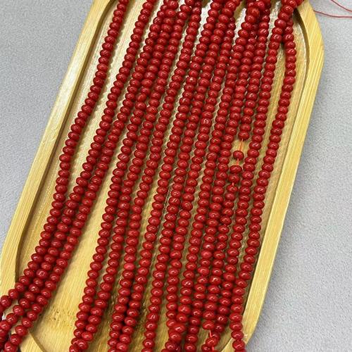 Dyed Shell Beads, Round, DIY, red 