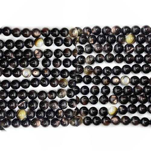 Black Shell Beads, Round, DIY [