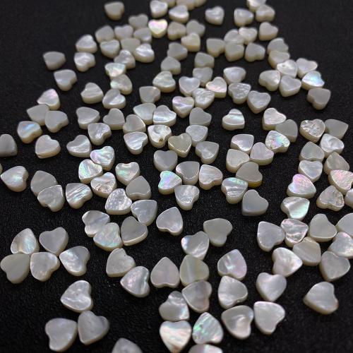 Perles en coquille naturel, coeur, DIY, blanc, 6mm, Vendu par PC[