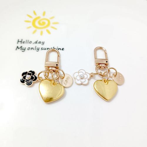 Enamel Zinc Alloy Key Chain, with Plastic Pearl, multifunctional [