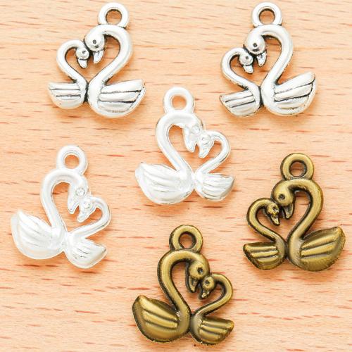 Zinc Alloy Animal Pendants, Swan, plated, DIY 