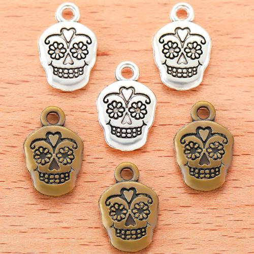 Zinc Alloy Skull Pendants, plated, DIY 