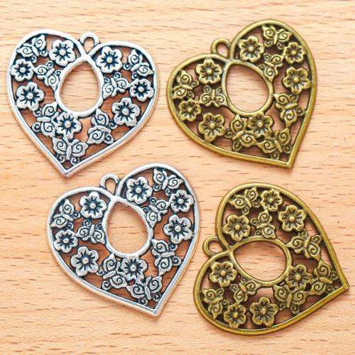 Zinc Alloy Heart Pendants, plated, DIY [