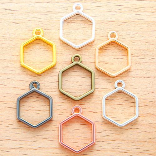 Zinc Alloy Jewelry Pendants, Hexagon, plated, DIY 