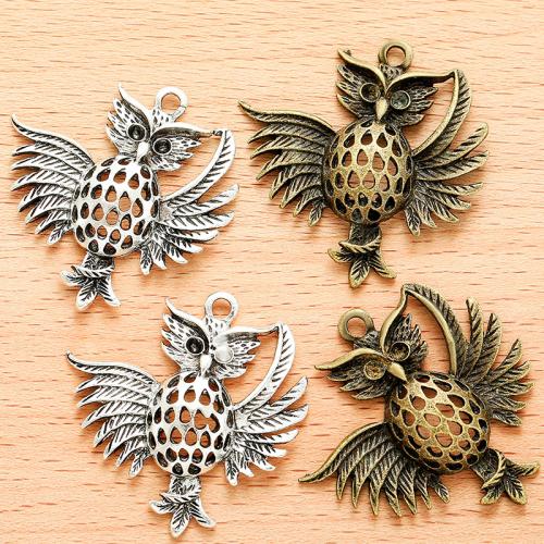 Zinc Alloy Animal Pendants, Owl, plated, DIY 