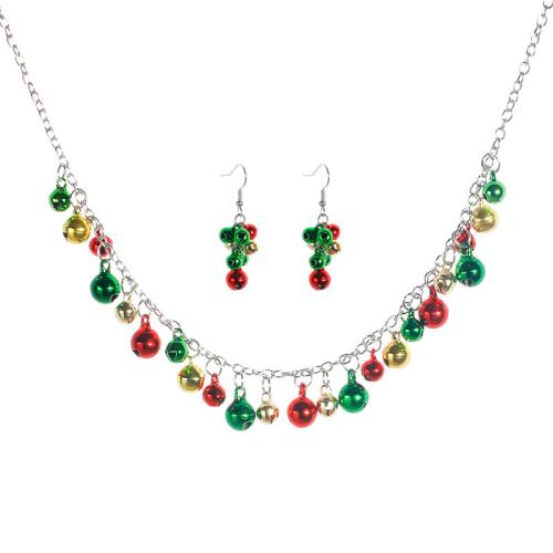 Fashion Zinc Alloy Jewelry Sets, earring & necklace, with 5cm extender chain, 2 pieces & Christmas Design & fashion jewelry & for woman Approx 40 cm 