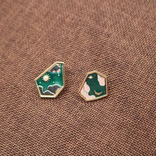 Asymmetric Earrings, Zinc Alloy, fashion jewelry & for woman, green 