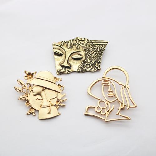 Zinc Alloy Jewelry Brooch & for woman, golden 