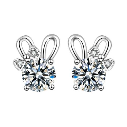 Cubic Zircon Brass Earring, Rabbit, fashion jewelry & micro pave cubic zirconia & for woman 