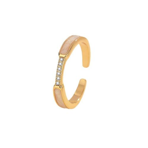 Cubic Zirconia Micro Pave Brass Finger Ring, fashion jewelry & micro pave cubic zirconia & for woman, US Ring 