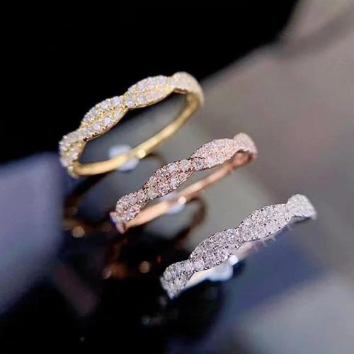 Cubic Zirconia Micro Pave Brass Finger Ring & micro pave cubic zirconia & for woman 