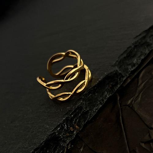 Edelstahl Fingerring, 304 Edelstahl, 18K vergoldet, Modeschmuck & unisex, goldfarben, verkauft von PC