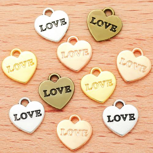 Zinc Alloy Heart Pendants, plated, DIY 