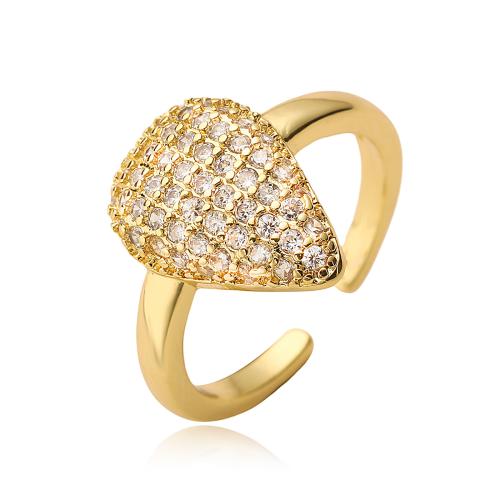 Cubic Zirconia Micro Pave Brass Finger Ring, plated, fashion jewelry & micro pave cubic zirconia 