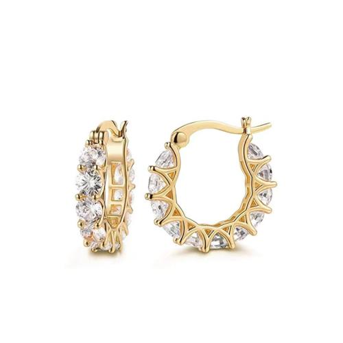 Cubic Zirconia Micro Pave Brass Earring, plated, micro pave cubic zirconia & for woman 