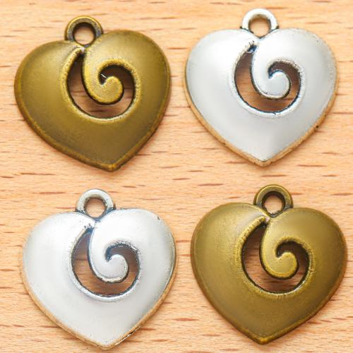 Zinc Alloy Heart Pendants, plated, DIY & hollow 