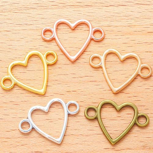 Zinc Alloy Charm Connector, Heart, plated, DIY & 1/1 loop 