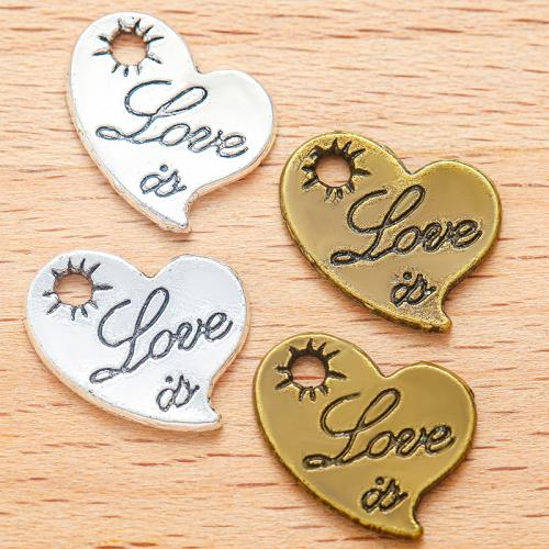 Zinc Alloy Heart Pendants, plated, DIY [