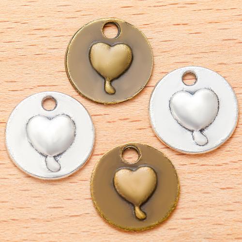 Zinc Alloy Heart Pendants, Round, plated, DIY [