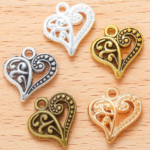 Zinc Alloy Heart Pendants, plated, DIY & hollow [