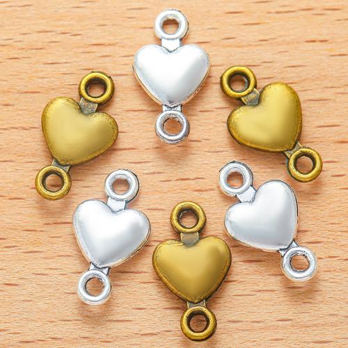 Zinc Alloy Charm Connector, Heart, plated, DIY & 1/1 loop 