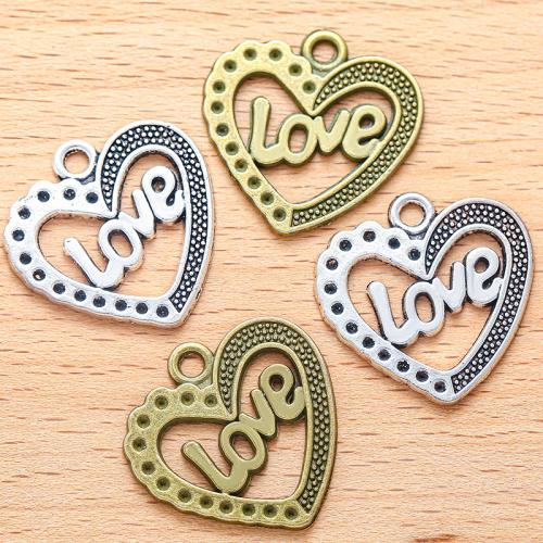 Zinc Alloy Heart Pendants, plated, DIY 