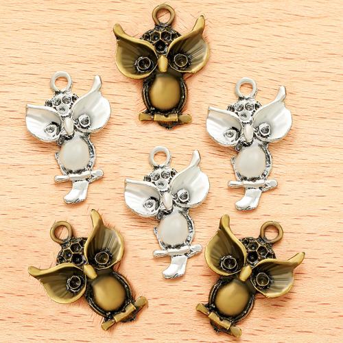 Zinc Alloy Animal Pendants, Owl, plated, DIY 