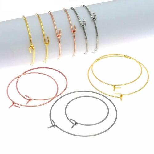 Stainless Steel Hoop Earring Component, 304 Stainless Steel, plated, DIY & Unisex & machine polishing [