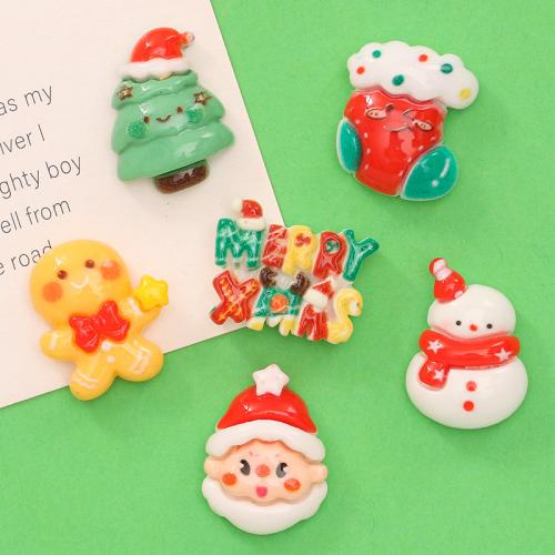 Snap Clip Findings, Resin, Christmas Design [