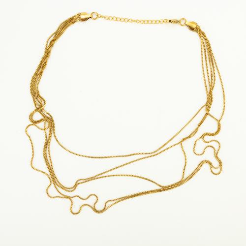 Stainless Steel Chain Necklace, 304 Stainless Steel, fashion jewelry & multilayer & for woman Approx 40 cm 