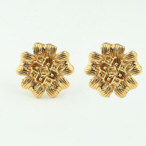 Brass Earring Stud Component, DIY & micro pave cubic zirconia 