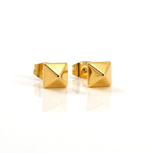 Edelstahl Stud Ohrring, 304 Edelstahl, 18K vergoldet, Modeschmuck & für Frau, goldfarben, 6x5mm, verkauft von PC