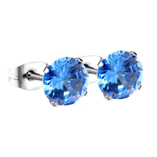 Stainless Steel Cubic Zirconia Stud Earring, 304 Stainless Steel, with Cubic Zirconia, fashion jewelry & for woman, 7mm 