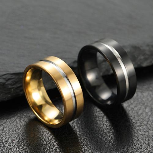 Edelstahl Fingerring, 304 Edelstahl, Modeschmuck & unisex & verschiedene Größen vorhanden, keine, width 8mm, verkauft von PC