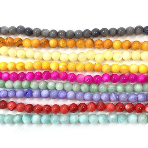 Dyed Shell Beads, Freshwater Shell, Round, DIY 4mm Approx 38 cm 