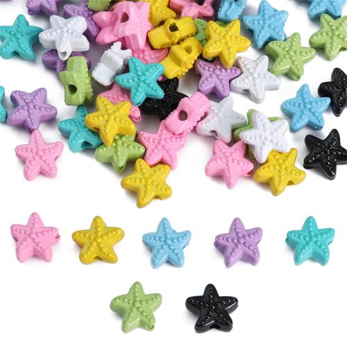 Enamel Zinc Alloy Beads, Starfish, plated, DIY Approx 2mm 