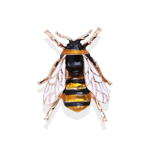 Enamel Brooch, Zinc Alloy, Bee, plated, for woman 