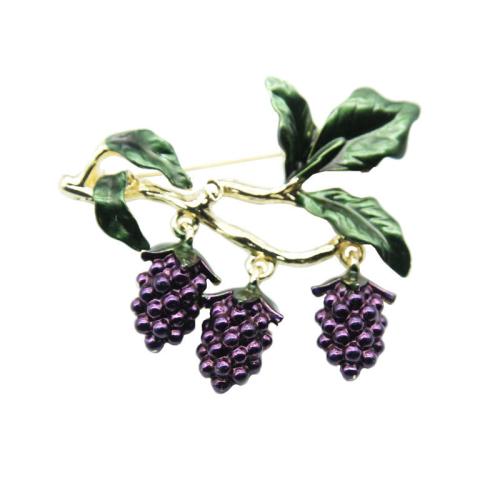 Enamel Brooch, Zinc Alloy, plated, for woman, purple 