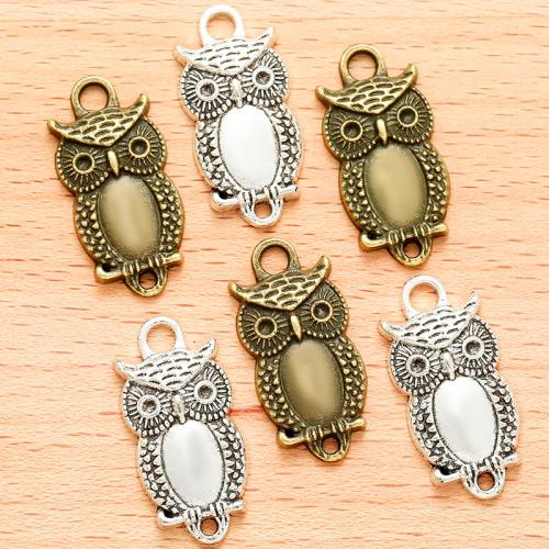 Animal Zinc Alloy Connector, Owl, plated, DIY & 1/1 loop 