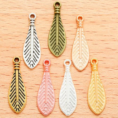 Zinc Alloy Feather Pendants, plated, DIY 