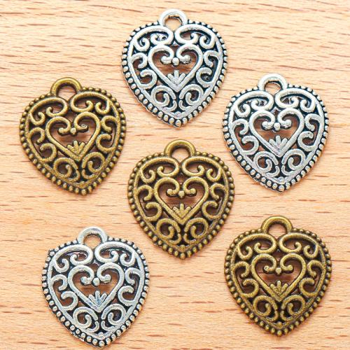 Zinc Alloy Heart Pendants, plated, DIY & hollow 