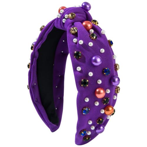 Cloth Hair Band, with Plastic Pearl, for woman & with rhinestone 