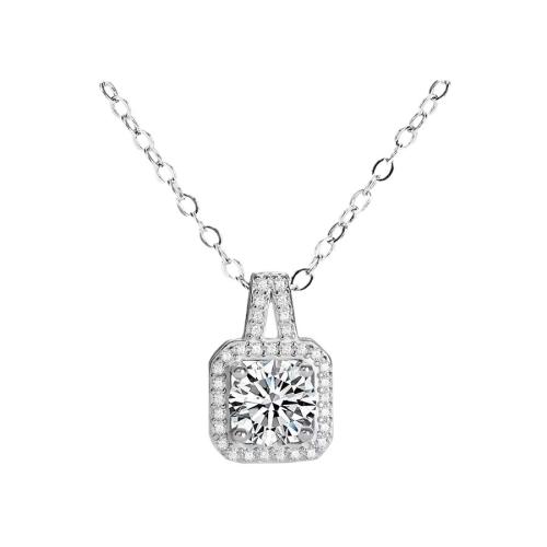 Cubic Zircon Micro Pave Brass Necklace, fashion jewelry & micro pave cubic zirconia & for woman Approx 45 cm 