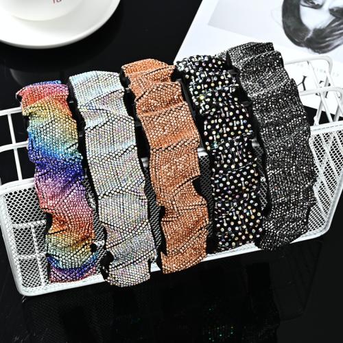 Hair Bands, Cloth, with Rhinestone, fashion jewelry & for woman width 35mm [