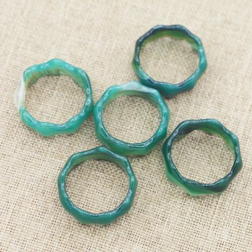 Green Agate Finger Ring, Unisex green mm [