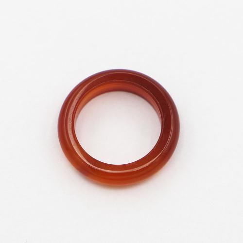 Agate Finger Ring, Red Agate, Donut, Unisex red, 6mm 