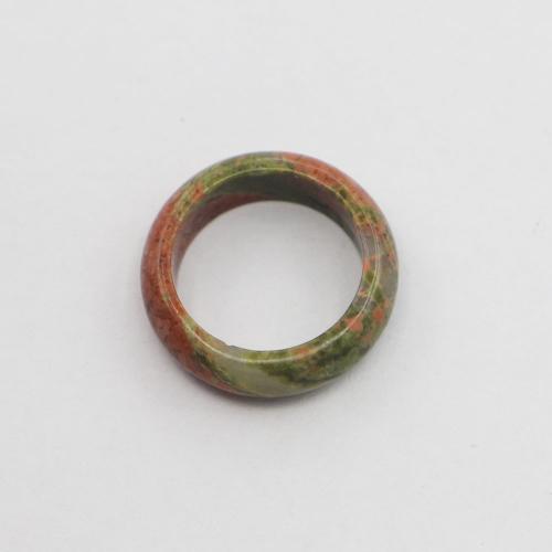 Edelstein Fingerring, Unakite, Kreisring, unisex & verschiedene Größen vorhanden, grün, 6mm, verkauft von PC